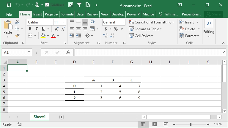 08 - Specifying starting position for excel